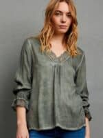 Sorbet bluse SbWhitney - Army2