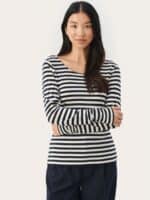 Part Two Fanneys T-Shirt - Dark Navy Stripe 4 ny