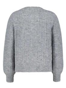 Red Button Cardigan Ajour - Grey Melange 2 ny