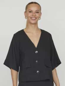 Sister Point Ensia-ss Bluse - Black 5 ny