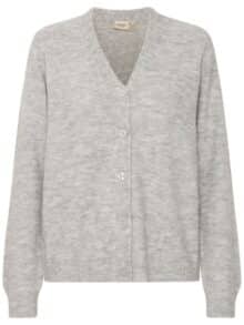 Fransa Cardigan Frellis Car - Light Grey 1 ny