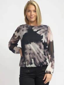 2-Biz Bidem.W24 bluse i Black Sky